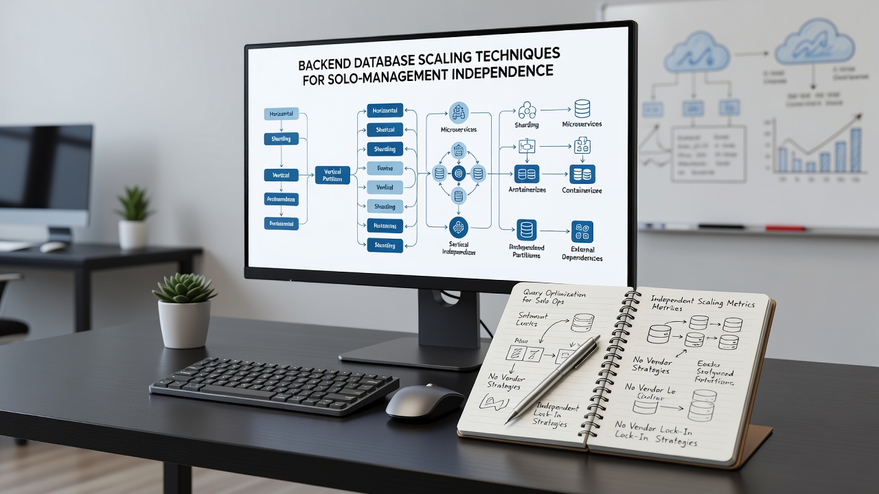 Flowchart of horizontal database scaling steps for solo web project maintenance